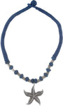 Voylla Artifictial Floral Oxidised Silver Plated Cotton Dori Necklace