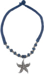 Voylla Artifictial Floral Oxidised Silver Plated Cotton Dori Necklace