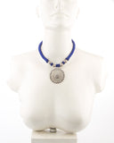 Voylla Artifictial Classic Textured Silver Plated Cotton Dori Necklace