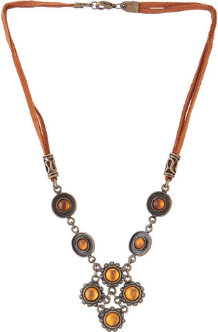 Voylla Artificial Classic Textured Crystal Alloy Necklace