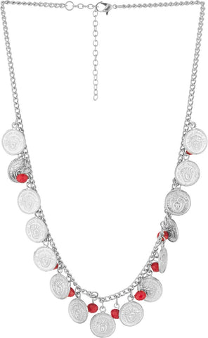 Voylla Artificial Classic Textured Silver Plated Alloy Necklace