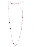 Voylla Artificial Beaded Plain Crystal Silver Plated Alloy Necklace