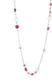 Voylla Artificial Beaded Plain Crystal Silver Plated Alloy Necklace