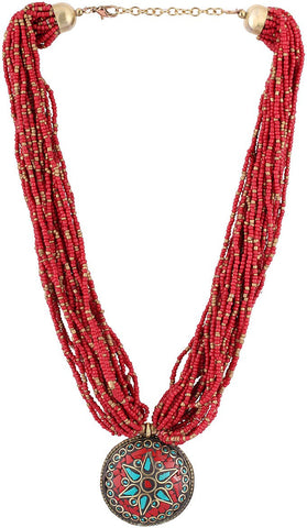 Voylla Artificial Beaded Plain Yellow Gold Plated Alloy Necklace