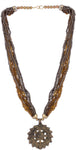 Voylla Artificial Beaded Textured Yellow Gold Plated Alloy Necklace