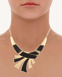 Voylla Precious Classic Plain Crystal Yellow Gold Plated Alloy Necklace