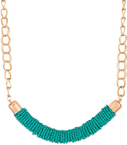 Voylla Artificial Beaded Plain Yellow Gold Plated Alloy Necklace