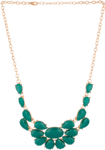Voylla Artificial Classic Plain Crystal Yellow Gold Plated Alloy Necklace