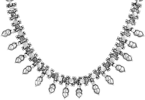 Voylla Artificial Classic Oxidised Silver Plated Alloy Necklace