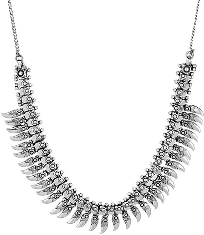 Voylla Artificial Classic Oxidised Silver Plated Alloy Necklace