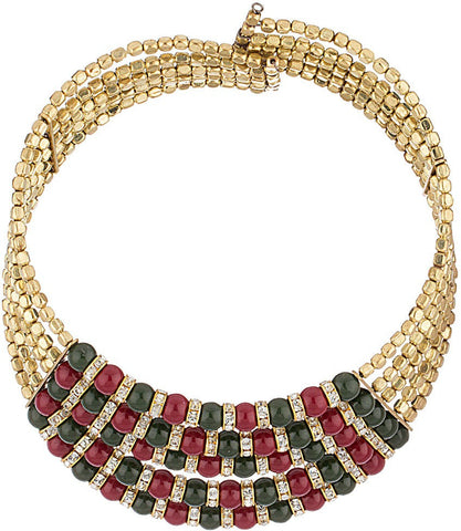 Voylla Artificial Classic Plain Crystal Yellow Gold Plated Alloy Necklace