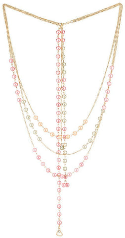 Voylla Artificial Classic Glossy Pearl Yellow Gold Plated Metal Necklace
