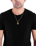 Voylla Artificial Classic Plain Yellow Gold Cubic Zirconia Alloy Pendant