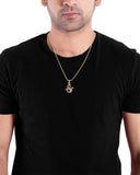 Voylla Artificial Classic Plain Yellow Gold Cubic Zirconia Alloy Pendant