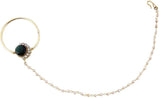 Radhesh Creation Crystal Yellow Gold Plated Brass Nathiya