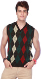 Life by Shoppers Stop Geometric Print V-neck Casual Men's Reversible Sweater
