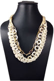 Hotpiper Designer White Yellow Gold Plated Acrylic Necklace