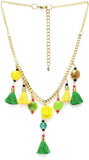 DressBerry Crystal Enamel Plated Metal Necklace