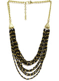 DressBerry Crystal Enamel Plated Metal Necklace