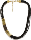 DressBerry Crystal Enamel Plated Metal Necklace