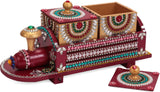 Neha Train Wooden Decorative Platter