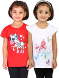My Little Joy Casual Short Sleeve Printed Girl's Top