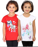 My Little Joy Casual Short Sleeve Printed Girl's Top