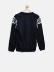 YK Self Design Round Neck Casual Boy's Sweater