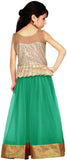 Galexy Fashion Self Design Girl's Lehenga, Choli and Dupatta Set