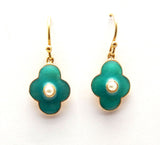 The V Collection A1E-1515 Yellow Gold Sterling Silver Dangle Earring