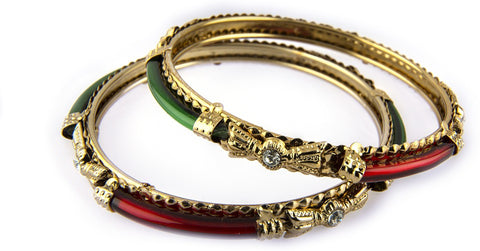 Adhira Alloy Yellow Gold Bangle Set