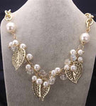 Aaishwarya Enchanting Leaf & Pearls Alloy Necklace