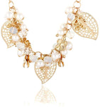 Aaishwarya Enchanting Leaf & Pearls Alloy Necklace