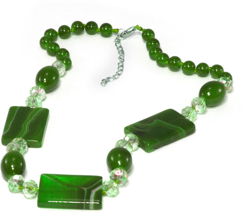 Aara Arts Shaded green Beads Alloy Necklace
