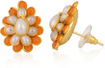 Voylla Orange And White Colored With Pacchi Work Alloy Jewel Set