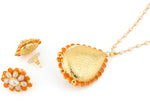 Voylla Orange And White Colored With Pacchi Work Alloy Jewel Set