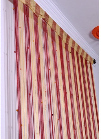 Aroma Comfort Polyester Multi Color Striped Rod pocket Long Door Curtain