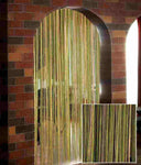 Aroma Comfort Polyester Multi Color Striped Rod pocket Door Curtain