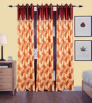 Aroma Comfort Polyester Brown Floral Eyelet Door Curtain