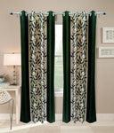 Aroma Comfort Polyester Green Printed Eyelet Long Door Curtain