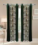 Aroma Comfort Polyester Green Printed Eyelet Long Door Curtain