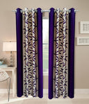 Aroma Comfort Polyester Purple Printed Eyelet Window Curtain