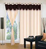 Aroma Comfort Polyester Cream Self Design Eyelet Window Curtain