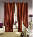 Aroma Comfort Polyester Brown Plain Eyelet Window Curtain