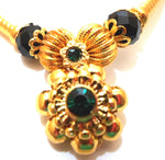Aahana Creations Cubic Zirconia Yellow Gold Plated Alloy Necklace