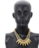 Adwitiya Collection Golden Chunks Rhodium Plated Brass Necklace