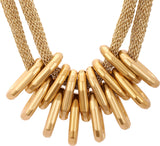 Adwitiya Collection Golden Chunks Rhodium Plated Brass Necklace