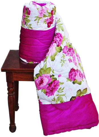 Artisan Creation Floral Single Quilts & Comforters White