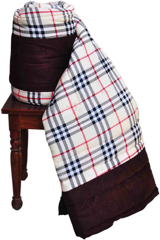 Artisan Creation Checkered Single Quilts & Comforters Brown