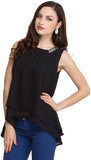 Oxolloxo Casual Sleeveless Embellished Women's Top